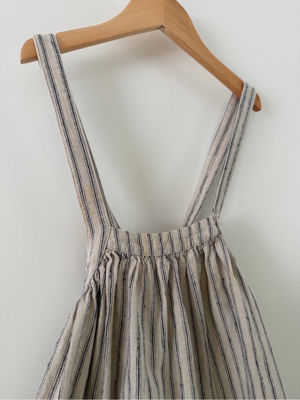 SOOR PLOOM Eloise Linen and Cotton Striped Suspender Dress | Ecru - Picture 7 of 13